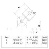 Doos Scharnierstuk - zwart-E / 48,3 mm (20 stuks)